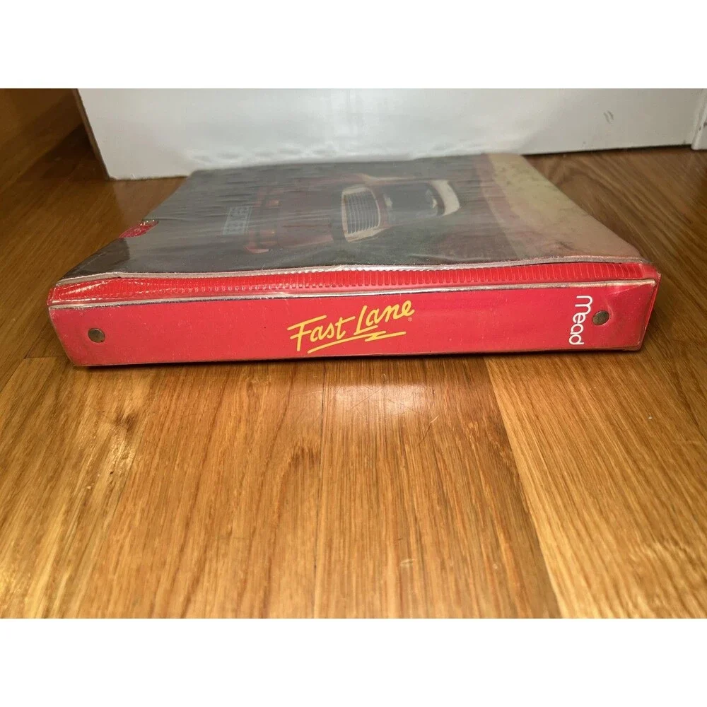 Vintage 1992 Mead Fast Lane Porsche 911 Turbo Car 3 Ring Binder Folder Notebook